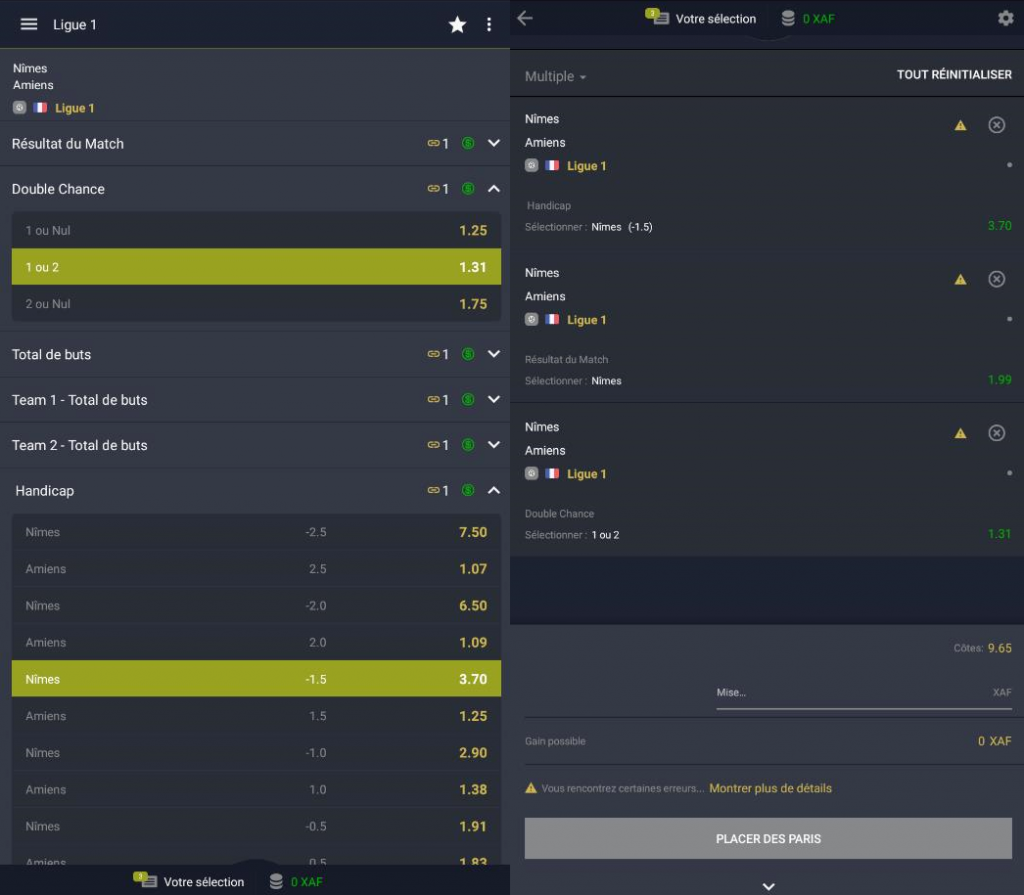 Application mobile Betmomo pour appareils Android